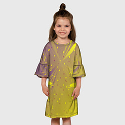 Платье клеш для девочки Новогодний салют фейерверк, цвет: 3D-принт — фото 2