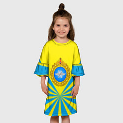 Платье клеш для девочки Большая эмблема ВВС РФ, цвет: 3D-принт — фото 2