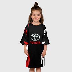 Платье клеш для девочки Автомобиль Toyota, цвет: 3D-принт — фото 2