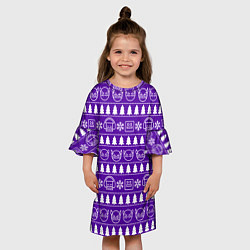 Платье клеш для девочки Орнамент Geometry Dash, цвет: 3D-принт — фото 2