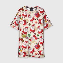 Платье клеш для девочки Дед Мороз!, цвет: 3D-принт