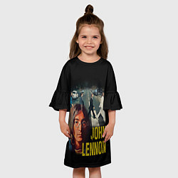 Платье клеш для девочки The Beatles John Lennon, цвет: 3D-принт — фото 2