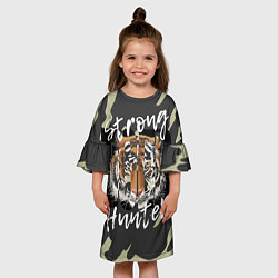Платье клеш для девочки Strong tiger, цвет: 3D-принт — фото 2