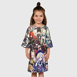 Платье клеш для девочки ПЕРСОНАЖИ GENSHIN IMPACT ЦВЕТНОЙ, цвет: 3D-принт — фото 2