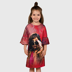 Платье клеш для девочки Очки Gaga, цвет: 3D-принт — фото 2