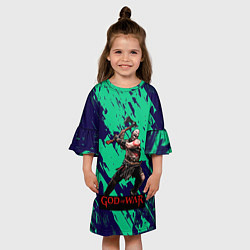 Платье клеш для девочки Год оф Вар Кратос с топаром, цвет: 3D-принт — фото 2