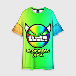 Платье клеш для девочки Geometry Dash, цвет: 3D-принт