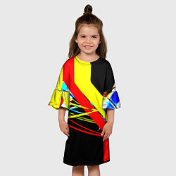 Платье клеш для девочки Геометр, цвет: 3D-принт — фото 2