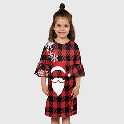 Платье клеш для девочки Новогодний Санта, цвет: 3D-принт — фото 2