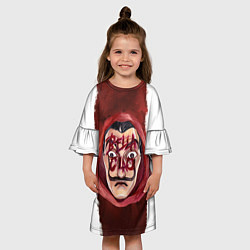 Платье клеш для девочки BELLA CIAO БУМАЖНЫЙ ДОМ - LA CASA DE PAPEL, цвет: 3D-принт — фото 2