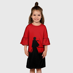 Платье клеш для девочки Самурай в поле, цвет: 3D-принт — фото 2