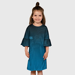 Платье клеш для девочки 1925 SPB Lion Dark Theme, цвет: 3D-принт — фото 2