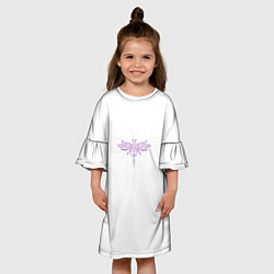 Платье клеш для девочки Стрекоза Violet Neon Theme, цвет: 3D-принт — фото 2