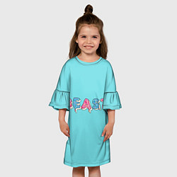 Платье клеш для девочки Mr Beast Donut, цвет: 3D-принт — фото 2