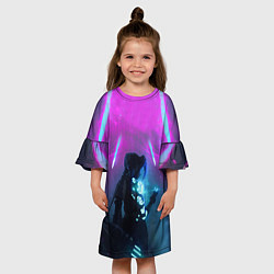 Платье клеш для девочки LEAGUE OF LEGENDS, ДЖИНКС, цвет: 3D-принт — фото 2