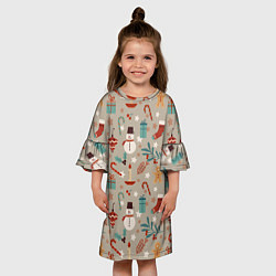 Платье клеш для девочки Новый Год 2О22, цвет: 3D-принт — фото 2