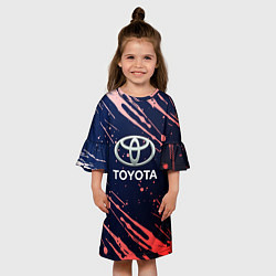 Платье клеш для девочки Toyota градиент, цвет: 3D-принт — фото 2