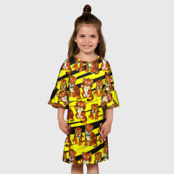 Платье клеш для девочки Няшные Тигрята, цвет: 3D-принт — фото 2