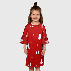 Платье клеш для девочки Новогодняяnew year, цвет: 3D-принт — фото 2