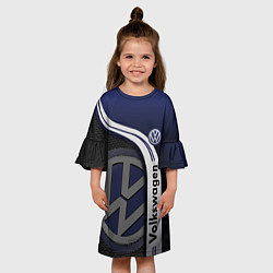 Платье клеш для девочки Volkswagen Фольксваген, цвет: 3D-принт — фото 2