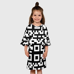 Платье клеш для девочки Qr codeкуаркод, цвет: 3D-принт — фото 2