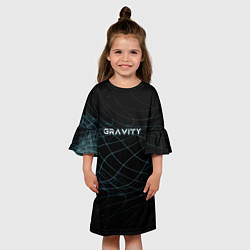 Платье клеш для девочки Gravity blue line theme, цвет: 3D-принт — фото 2