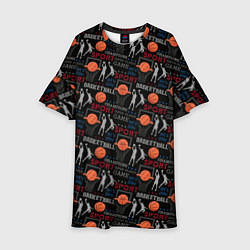 Платье клеш для девочки Basketball - Баскетбол, цвет: 3D-принт