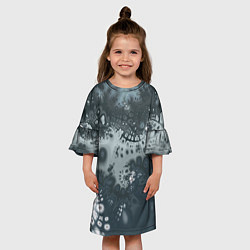 Платье клеш для девочки Коллекция Journey Шторм 588-1 Дополнение, цвет: 3D-принт — фото 2