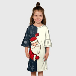 Платье клеш для девочки Привет Дед Мороз, цвет: 3D-принт — фото 2