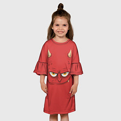 Платье клеш для девочки Дьявол носит красный, цвет: 3D-принт — фото 2