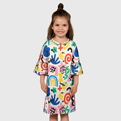 Платье клеш для девочки Абстракция рисунок, цвет: 3D-принт — фото 2
