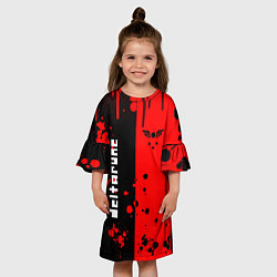 Платье клеш для девочки Deltarune black & red, цвет: 3D-принт — фото 2