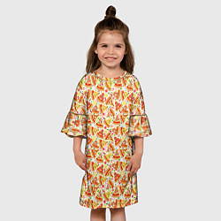 Платье клеш для девочки Пицца Pizza, цвет: 3D-принт — фото 2