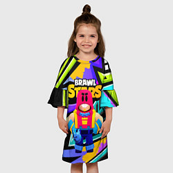 Платье клеш для девочки GROM BRAWL STARS ГРОМ БРАВЛЫ, цвет: 3D-принт — фото 2