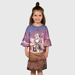 Платье клеш для девочки Ноэлль Noelle, Genshin Impact Геншин импакт, цвет: 3D-принт — фото 2
