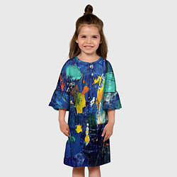Платье клеш для девочки КРАСКА PAINT, цвет: 3D-принт — фото 2