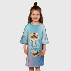 Платье клеш для девочки Тигренок в пайте, цвет: 3D-принт — фото 2