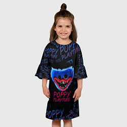 Платье клеш для девочки Poppy Playtime Хагги Вагги Кукла, цвет: 3D-принт — фото 2
