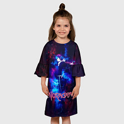 Платье клеш для девочки Ято космический Бездомный Бог, цвет: 3D-принт — фото 2