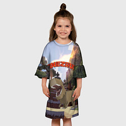 Платье клеш для девочки Майнзавр, цвет: 3D-принт — фото 2