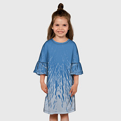 Платье клеш для девочки Коллекция Rays Лучи Голубой и серый Абстракция 650, цвет: 3D-принт — фото 2