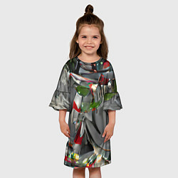 Платье клеш для девочки Старый год, цвет: 3D-принт — фото 2