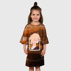 Платье клеш для девочки Альбедо Albedo, Genshin Impact Геншин импакт, цвет: 3D-принт — фото 2