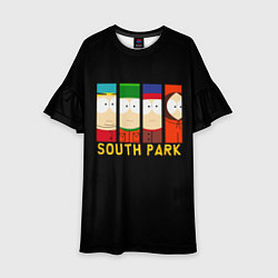 Платье клеш для девочки South Park - Южный парк главные герои, цвет: 3D-принт