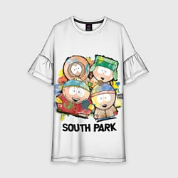 Платье клеш для девочки South Park - Южный парк краски, цвет: 3D-принт