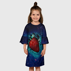 Платье клеш для девочки Сладкая Космическая Ягодка, цвет: 3D-принт — фото 2