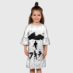 Платье клеш для девочки Akira черный постер, цвет: 3D-принт — фото 2