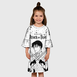Платье клеш для девочки Леви Брызги Пламя, цвет: 3D-принт — фото 2