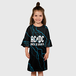 Платье клеш для девочки ACDC - Молнии, цвет: 3D-принт — фото 2