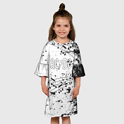 Платье клеш для девочки ACDC - Музыкальные ноты, цвет: 3D-принт — фото 2